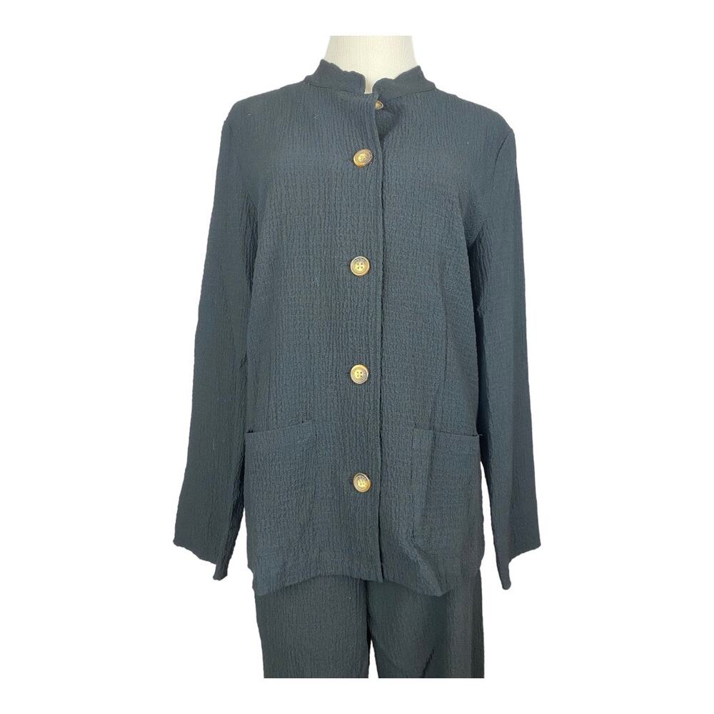 Orvis Black Crepe 2 Piece Long Sleeve Jacket and Pants Travel set Size Small - Picture 4 of 11